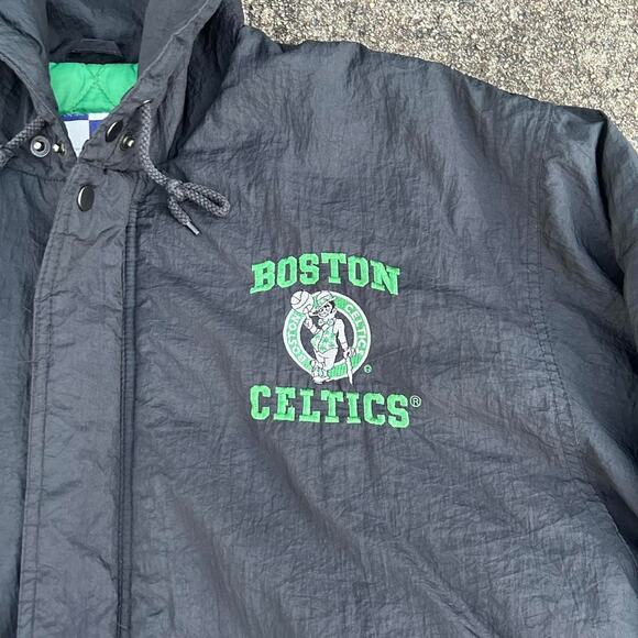 Vtg 90s Boston Celtics starter style puffer jacket size large - Picture 4 of 8